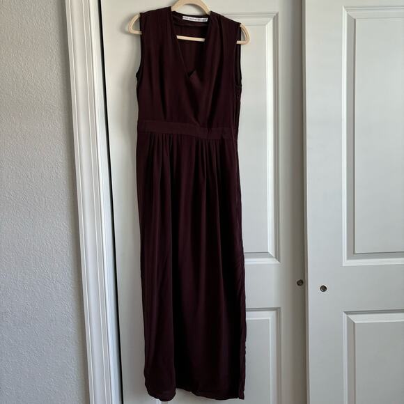 & Other Stories 100% Silk Burgandy Maxi Dress Sz 8 Wedding Guest Formal - Picture 2 of 12